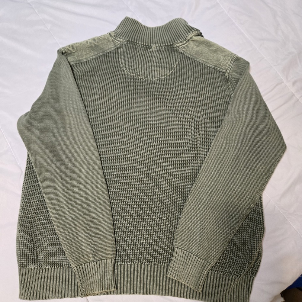 Tommy Bahama Men's 1/4 Zip Pullover Sweater Green Knit Long Sleeve Casual Large - Picture 2 of 4